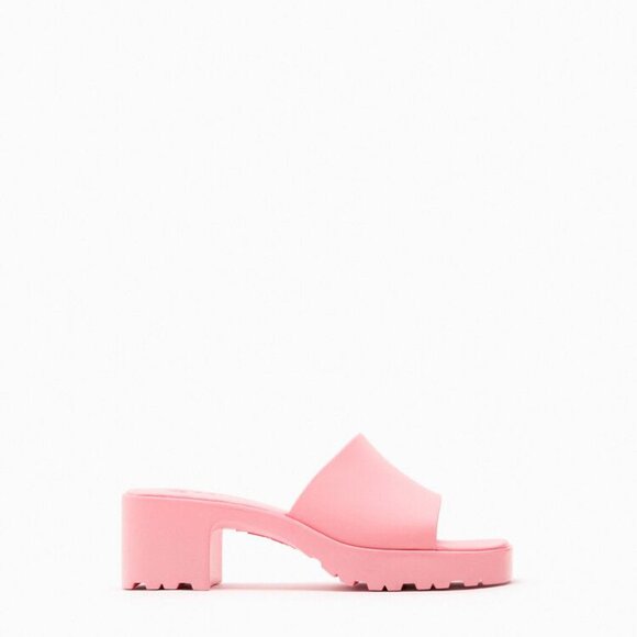 ZARA x BARBIE The Movie Rubberized Lug Sole Sandals Women's Size 7.5 - Picture 2 of 12